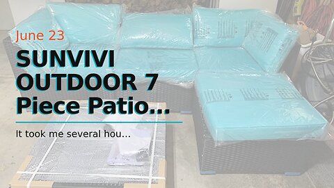 SUNVIVI OUTDOOR 7 Piece Patio Furniture Set, All-Weather Black PE Wicker Sofa with Coffee Table...