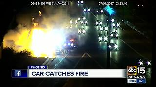 Car catches fire on Loop 101 near 7th Avenue