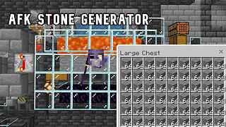 High Production AFK Stone/Cobblestone Generator With Auto-Miner Minecraft Bedrock 1.20