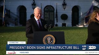 President Joe Biden signs infrastructure bill