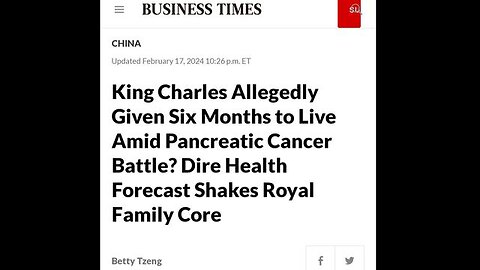 King Charles given Six Months to live...