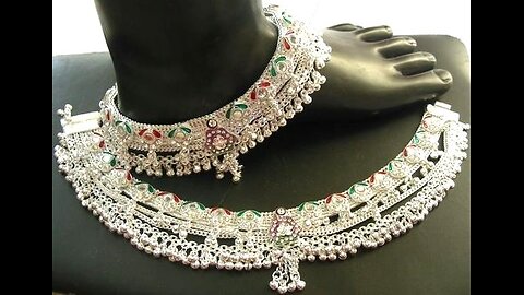 Silver anklets collection, Payal design, Latest silver payal design for girl #ankletsdesigns