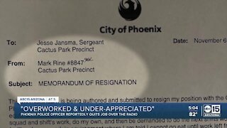 Phoenix police officer resigns from job over the radio