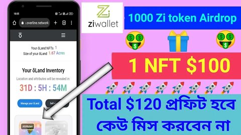 Zicoin & 1 NFT $100 দুটি Airdrop Offer🔥1000 Zi token প্রফিট হবে🔥All User
