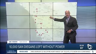 10,000+ San Diegans lose power during heat wave