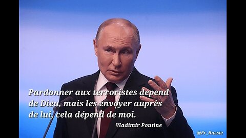 Président Vladimir Poutine Discours à la nation sur les attentats terroriste à Moscou