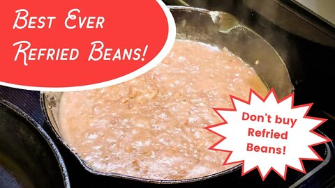 BEST EVER Refried Beans recipe - Easy to make with your stored pinto beans! #prepping #prepperpantry