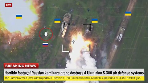 Horrible footage (May 21 2023) Russian kamikaze drone destroys 4 Ukrainian S-300 air defense systems