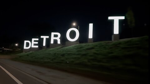 New Detroit Sign Lit Up at Night Ahead of 2024 NFL Draft