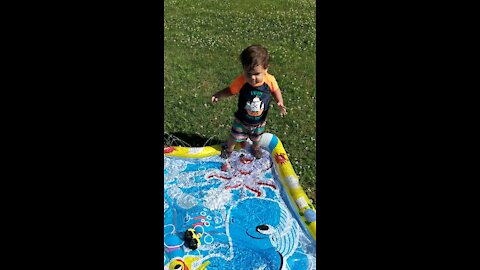 Playing in water