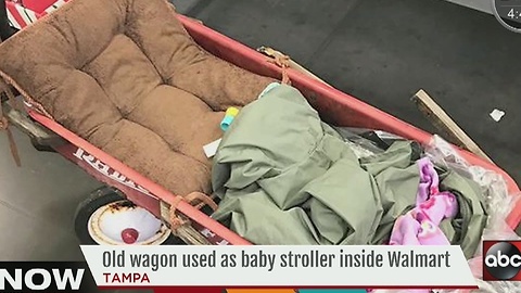 Walmart employees buy family stroller after using old, broken wagon