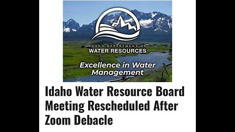 Idaho Water Resource Board Debacle