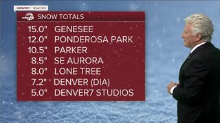Snow totals for March 16-17, 2022, Colorado snowstorm