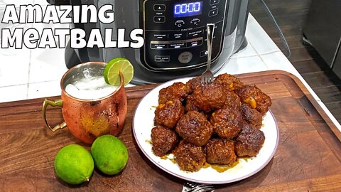 NINJA FOODI MEATBALL APPETIZER | Bonus Moscow Mule Recipe | Ninja Foodi Recipes