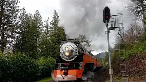 Giant Steam Train SP4449 Takes off from a stop.