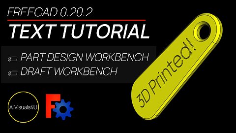 🅰 FreeCAD Text Tutorial - 3D Printed Label 3D Modeling Tutorial - FreeCAD Part Design