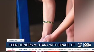 Teen honors military with bracelet