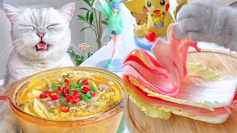 Cute Cat Cooking Food EP6