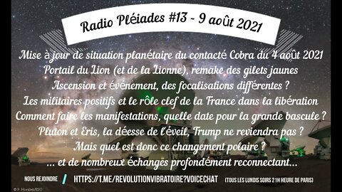 Radio Pléiades #13 - Situation planétaire au 4 août 2021