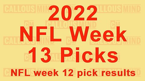 2022 National Football League Week 13 Picks - week 12 pick results - Talking Head Sports Cast