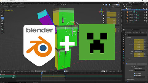 Make a Minecraft Style Player Character in Blender 3D