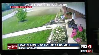 Car crashes into home at 80 mph