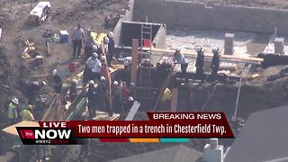 Two men trapped in a trench in Chesterfield Township