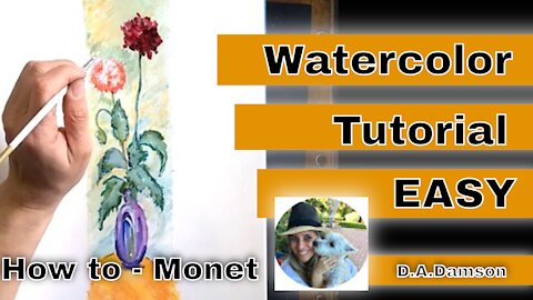Painting like Monet tutorial. Step by step painting on how to Monet