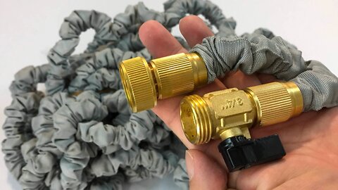 Heavy Duty Expanding 100ft Latex Core Garden Water Hose with Brass Connectors by Titan