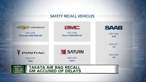 GM accused of delays in Takata air bag recall