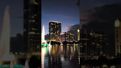 Lake Eola Fountain and heat lightning time-lapse #shorts