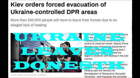 UKRAINE ORDERS EVACUATION OF DONETSK DUE TO NO HEATING IN SUMMER~!