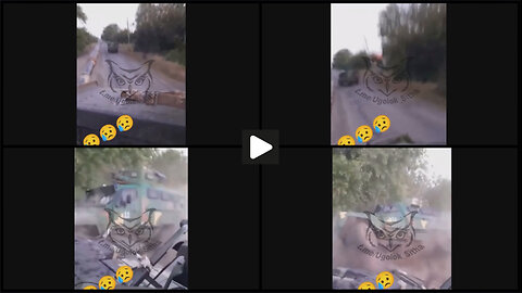 Ukrainian tank rushes down the road and hits an armored vehicle