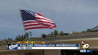 Flag thief prowling local neighborhood