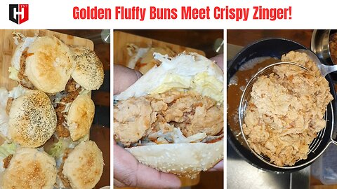 Golden Fluffy Buns Meet Crispy Zinger: The Perfect Homemade Burger Recipe! 🍔🌟 #htv7