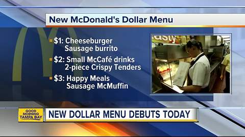 McDonald's debuts its new dollar menu