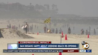 Most San Diegans obey rules, excited about weekend beach re-opening