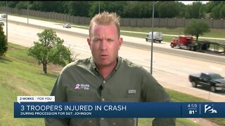 Three Oklahoma Highway Patrol troopers recovering after procession crash