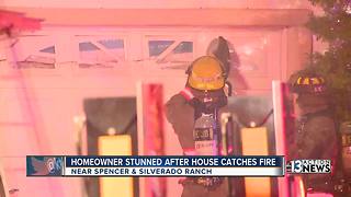 Homeowner stunned after house catches fire
