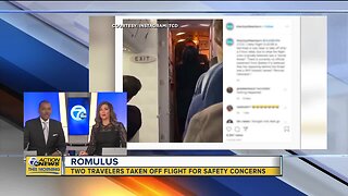Two travelers removed from flight for safety concerns in Romulus