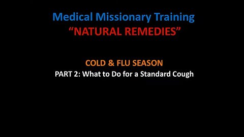 MMT: NATURAL REMEDIES COLD & FLU SEASON PART 2: What to Do for a Standard Cough?