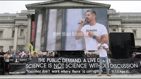 Gareth Icke speech in Trafalgar Square