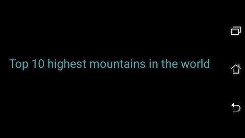 TOP 10 the highest mountain in the world