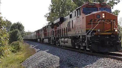 CSX G110 BNSF Empty Grain Train with BNSF Power from Creston, Ohio September 23, 2023