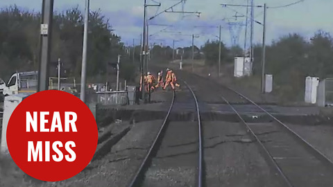 Terrifying near miss at level crossing
