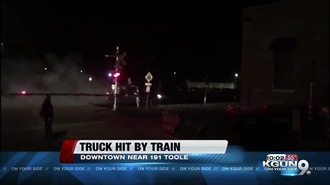 LIVE: Train collides with truck in downtown Tucson