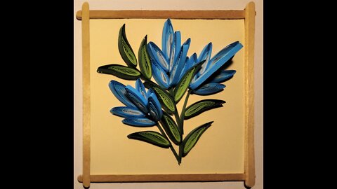 How to make blue flowers with quilling
