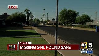 Missing 8-year-old girl from Mesa found safe