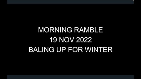 Morning Ramble - 20221119 - Baling Up For Winter