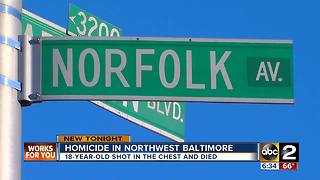 18-year-old fatally shot in northwest Baltimore